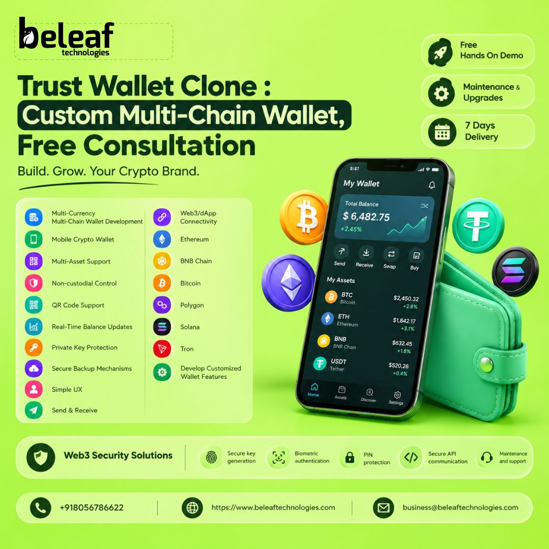 Trust Wallet Clone : Custom Multi-Chain Wallet, Free Consultation